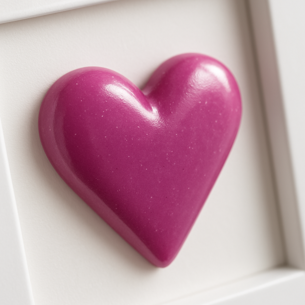 El Yapımı Pembe Kalp Çerçeve  | 10x15 El Yapımı Duvar Dekoru