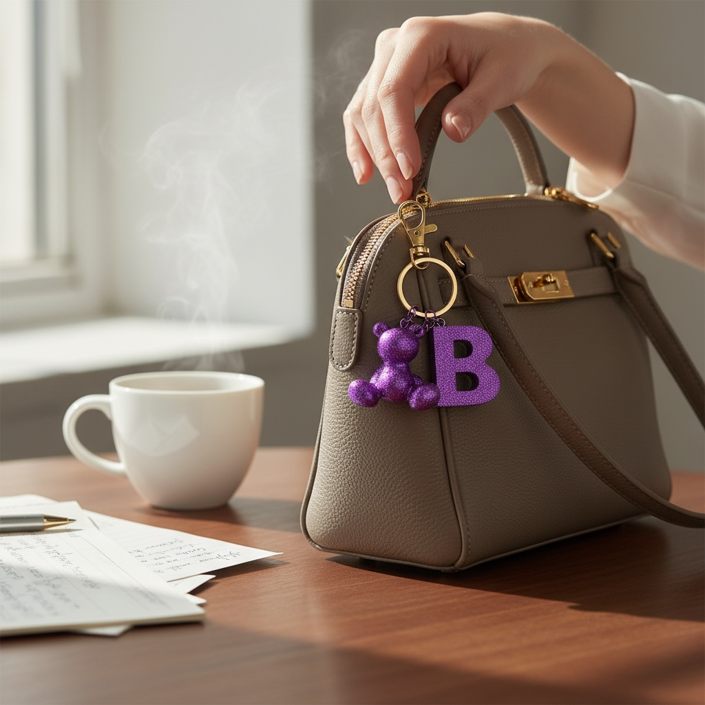 B Harfi Reçine Ayıcık Anahtarlık