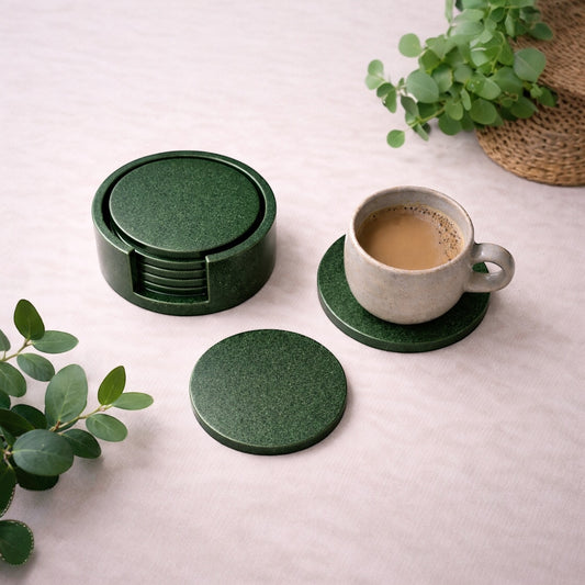 Dekoratif 5’li Reçine Bardak Altlığı Seti - El Yapımı Şık Sunum Seti