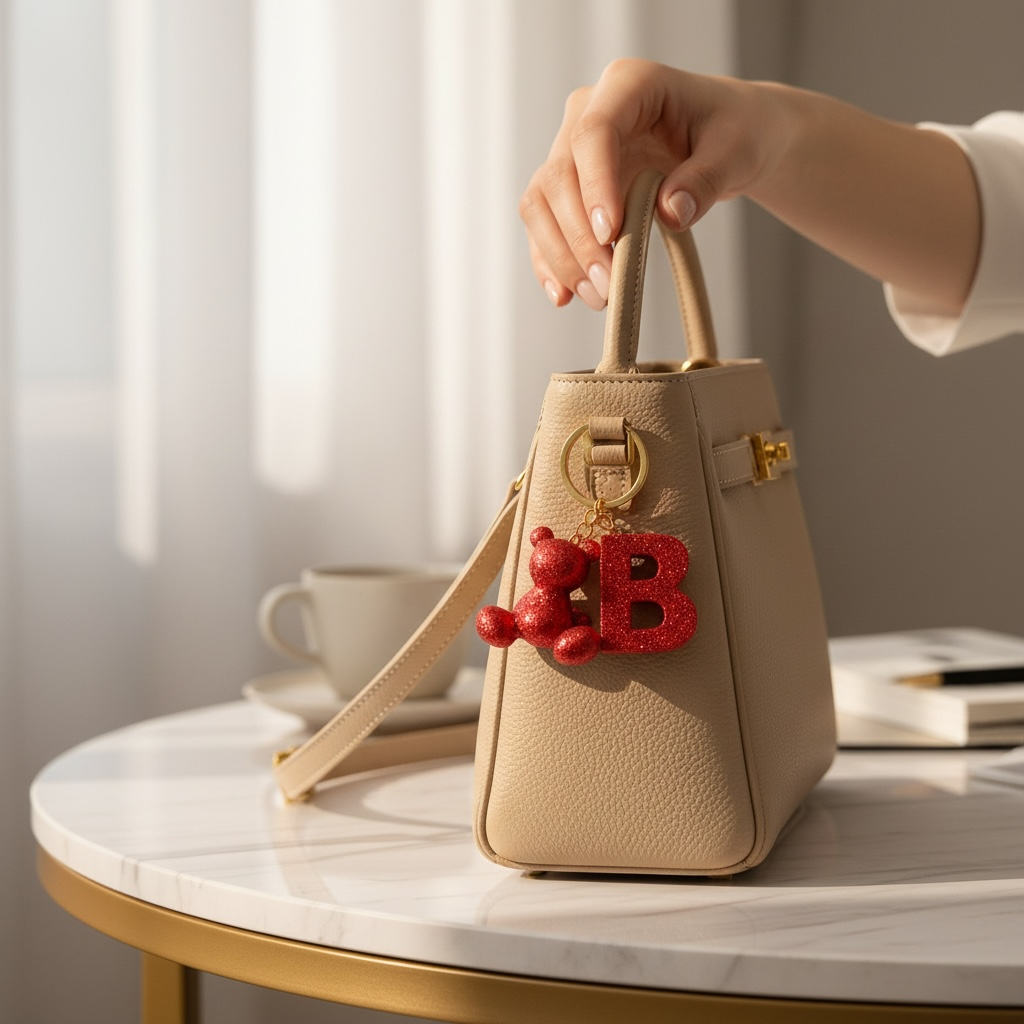 B Harfi Reçine Ayıcık Anahtarlık