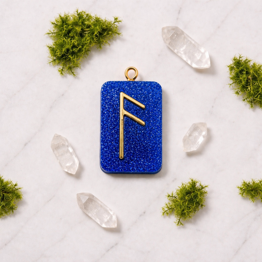 Ansuz Rune El Yapımı Reçine Kolye Ucu