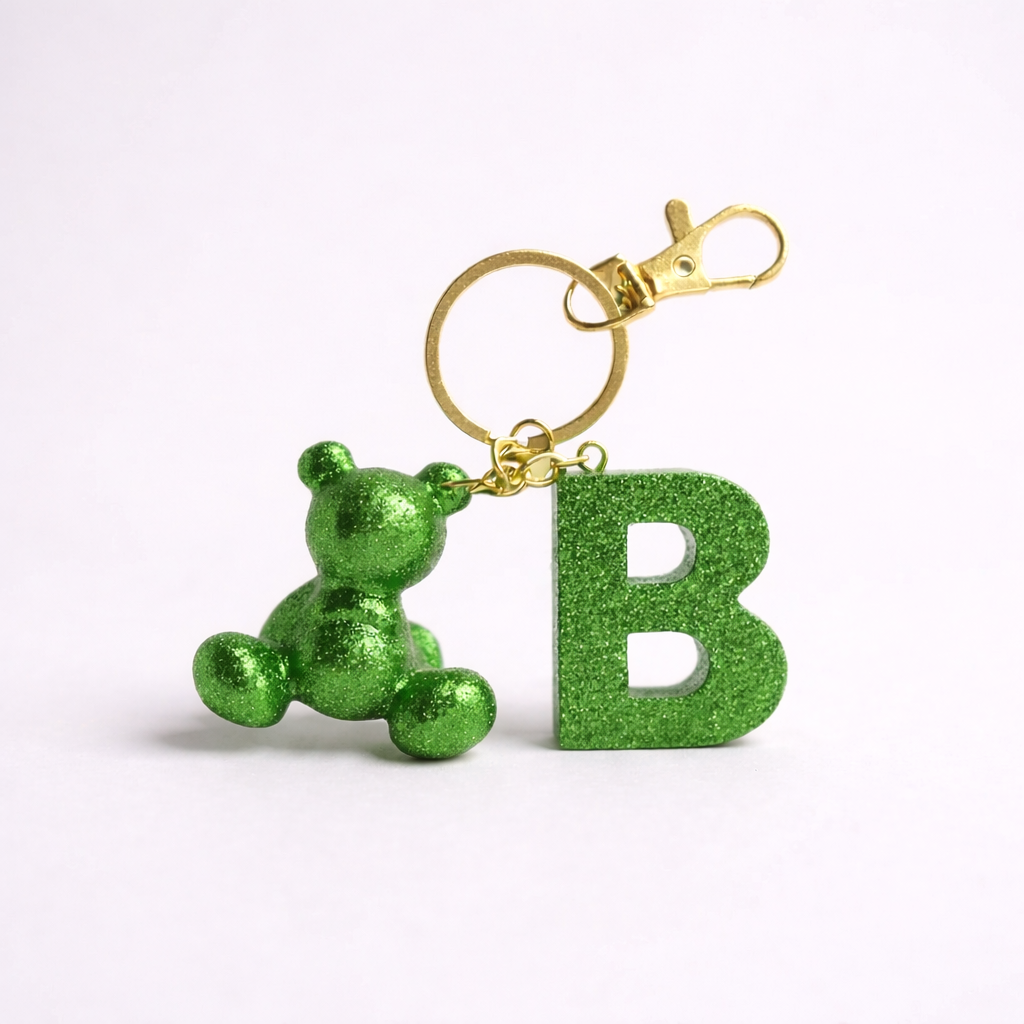 B Harfi Reçine Ayıcık Anahtarlık