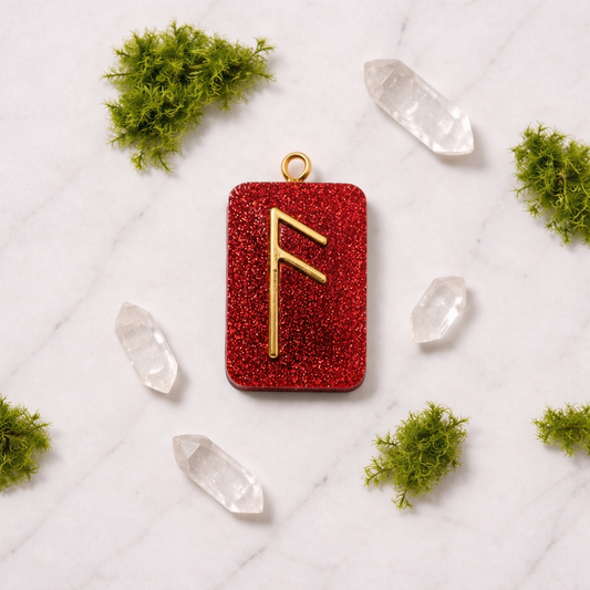 Ansuz Rune El Yapımı Reçine Kolye Ucu