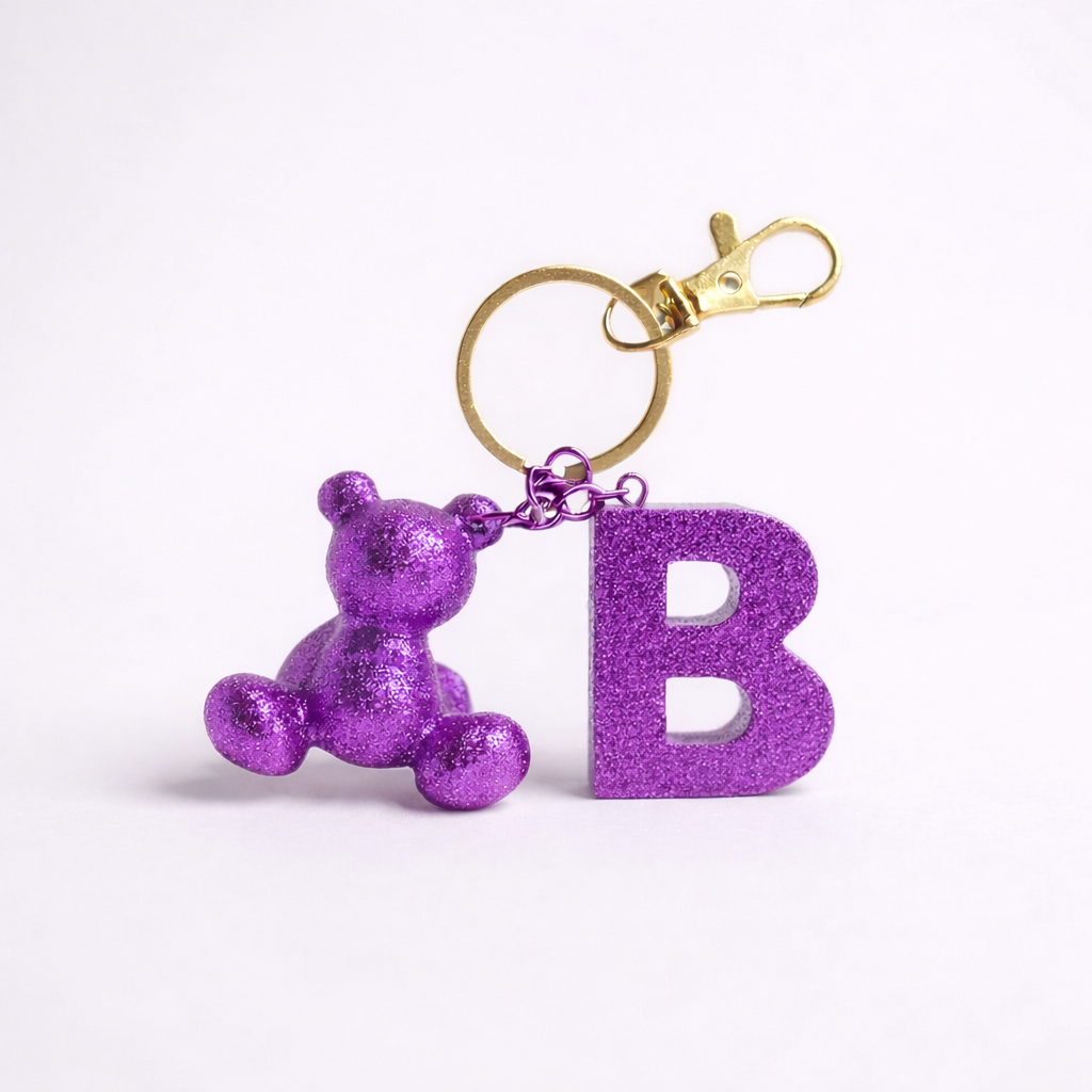 B Harfi Reçine Ayıcık Anahtarlık