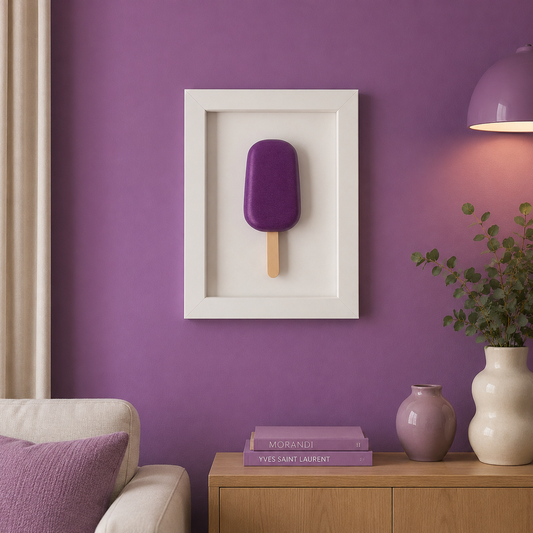Mor Reçine El Yapımı Popsicle – Modern Duvar Dekoru- 10x15 cm