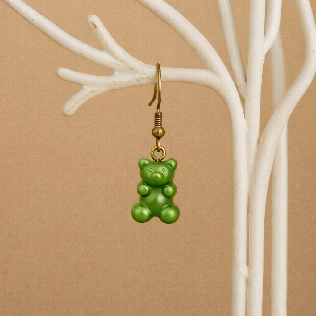 Gummy Bear Jelibon Ayıcık Küpe - Reçine El Yapımı