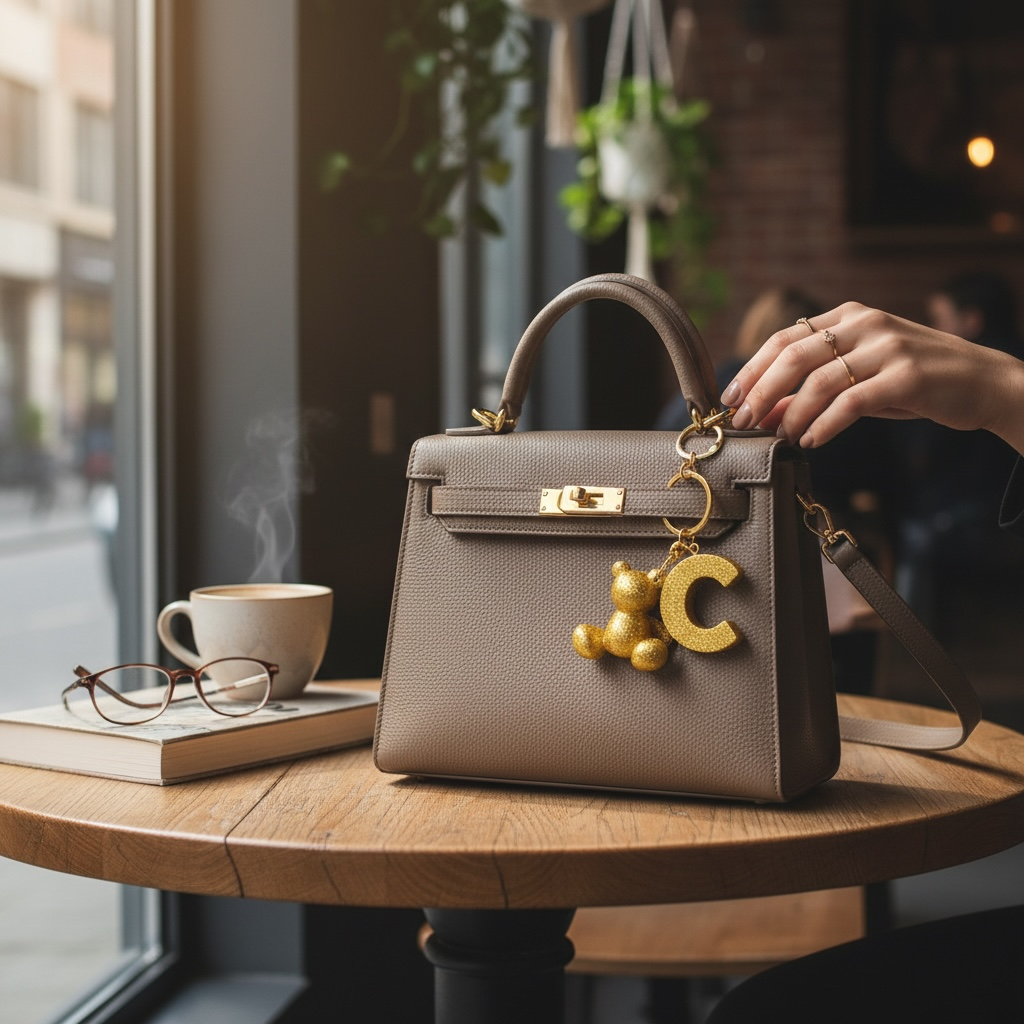 C Harfi Reçine Ayıcık Anahtarlık