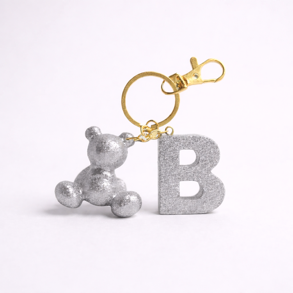 B Harfi Reçine Ayıcık Anahtarlık