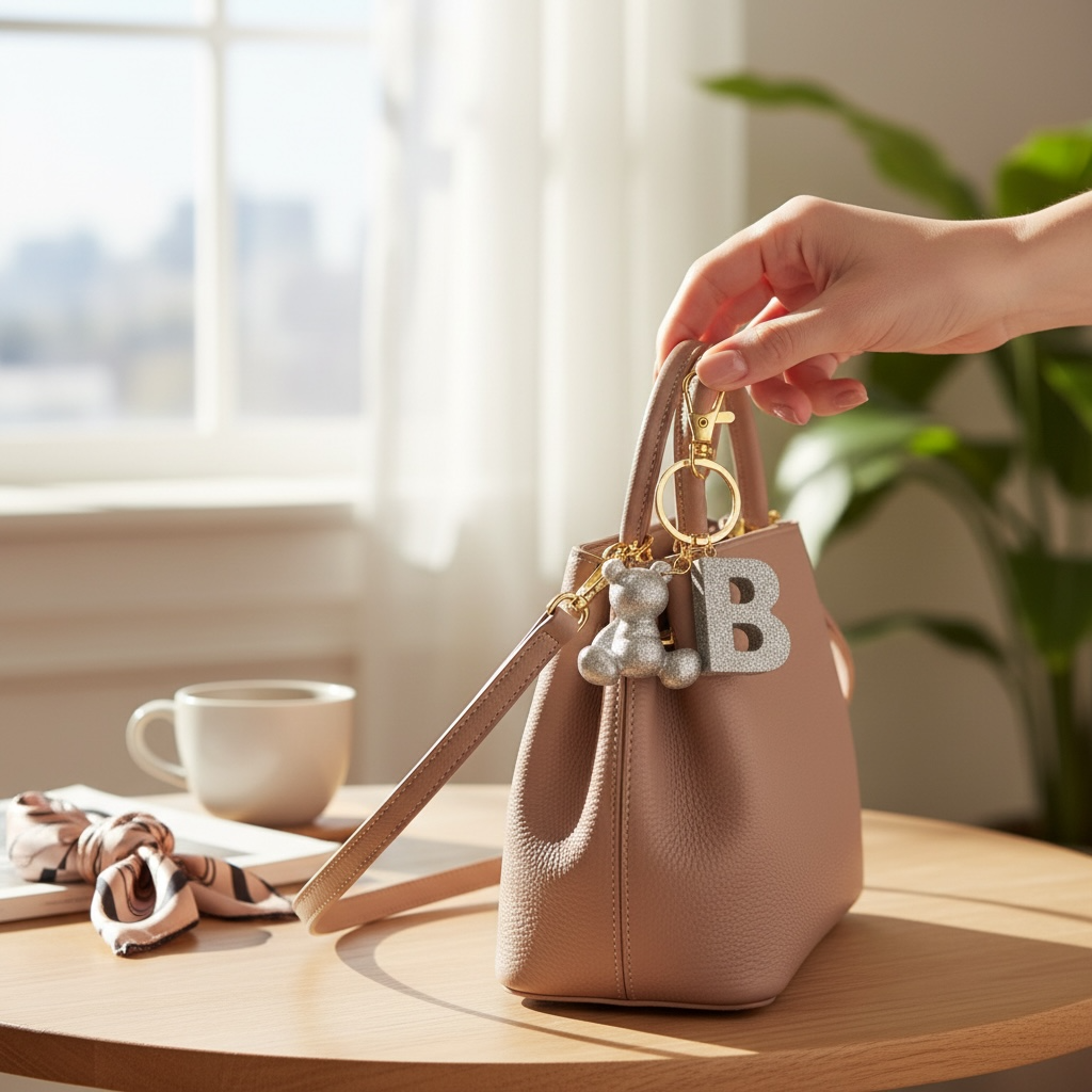 B Harfi Reçine Ayıcık Anahtarlık