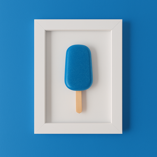 El Yapımı Mavi Dondurma Dekoratif Tablo - 10x15 cm