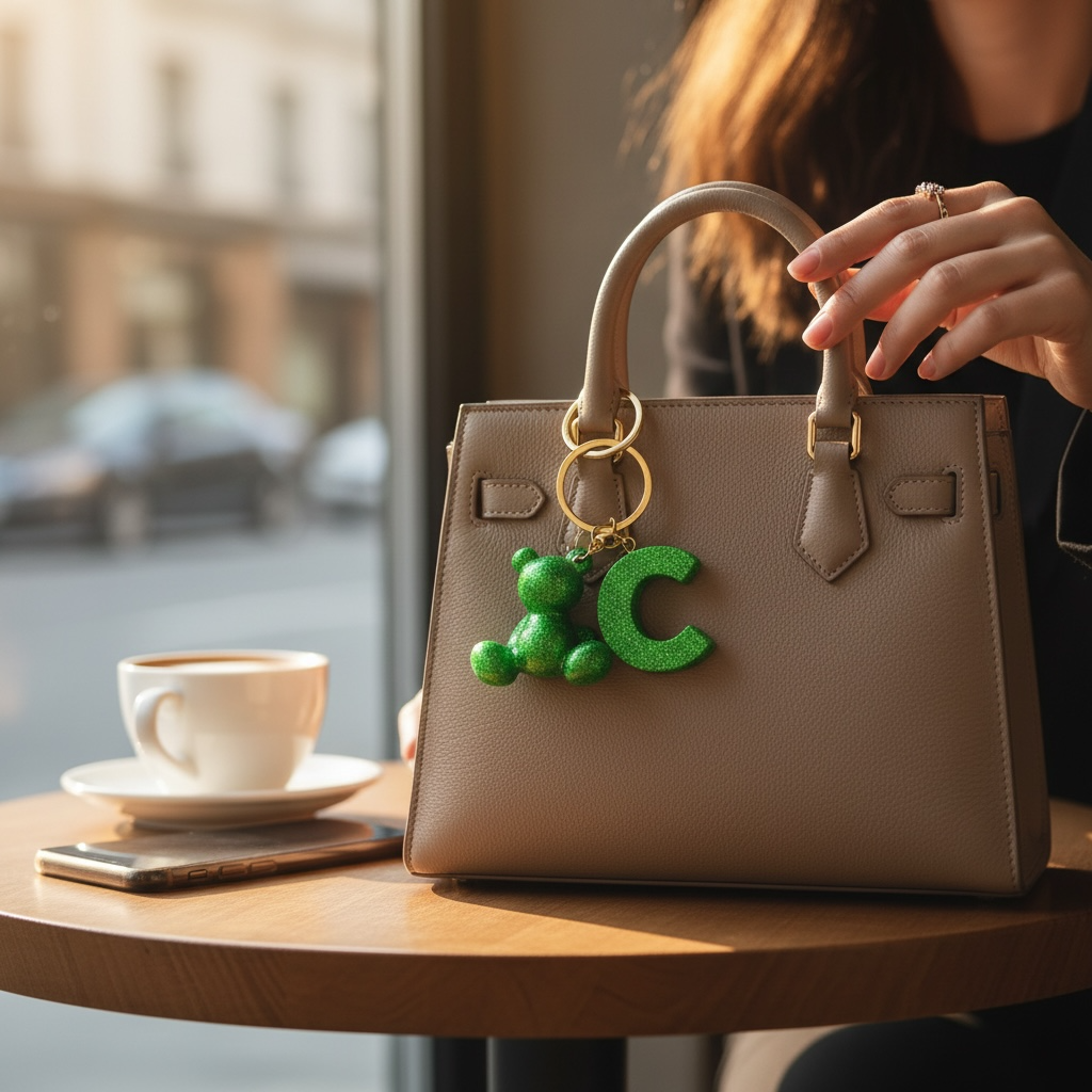 C Harfi Reçine Ayıcık Anahtarlık