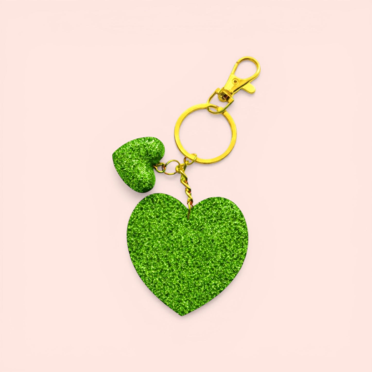 Çift Kalpli El Yapımı Epoksi Anahtarlık