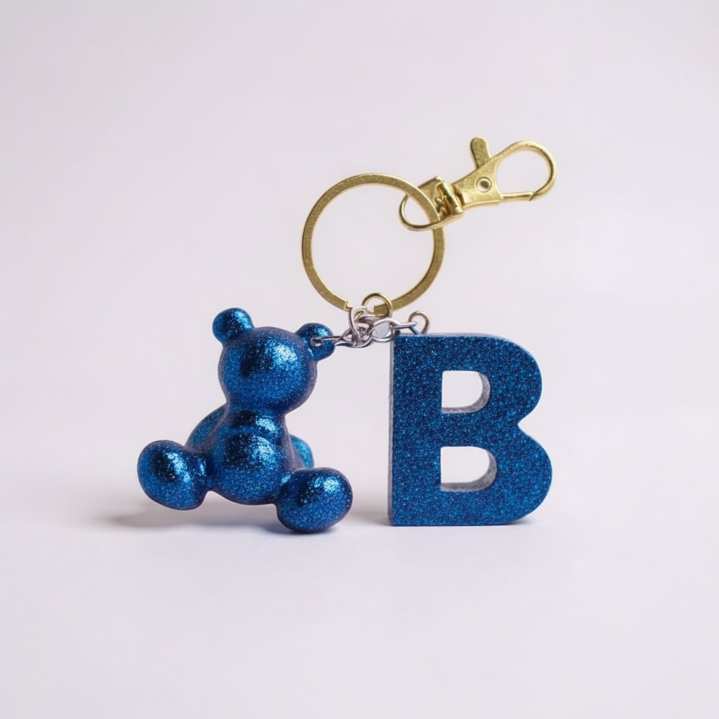 B Harfi Reçine Ayıcık Anahtarlık