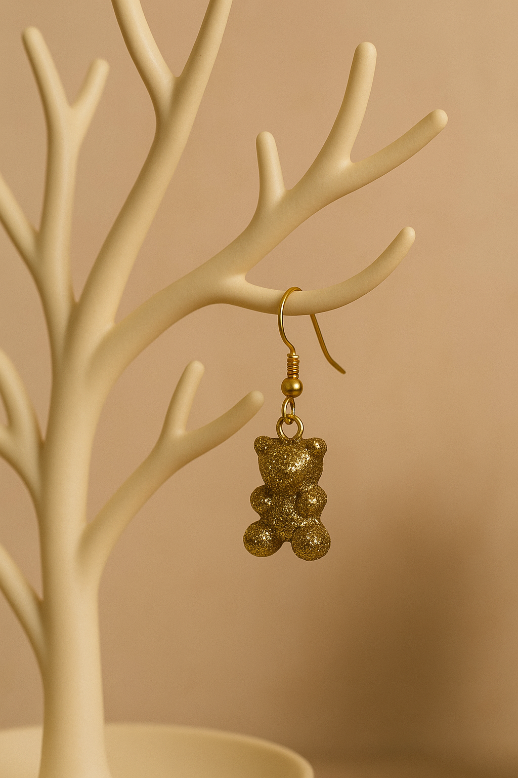 El Yapımı Reçine Ayıcık Küpe - Renkli Jelibon Figürlü Kadın Takı Seti