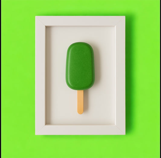 El Yapımı Yeşil Dondurma Dekoratif Tablo - 10x15 cm