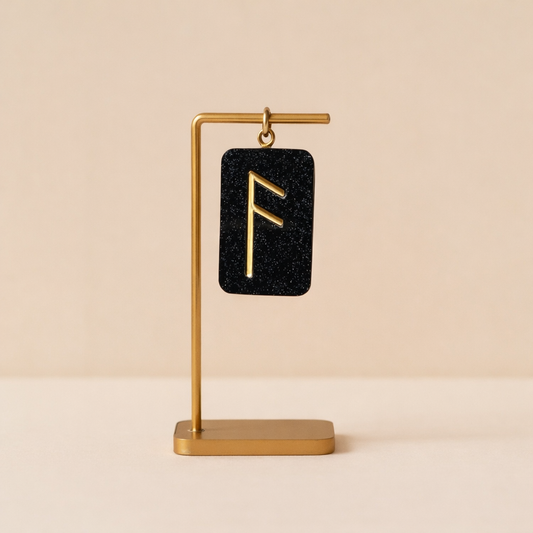 Ansuz Rune Reçine Kolye Ucu - Bilgelik ve İletişim Sembolü - Işıltılı El Yapımı Mitolojik Takı