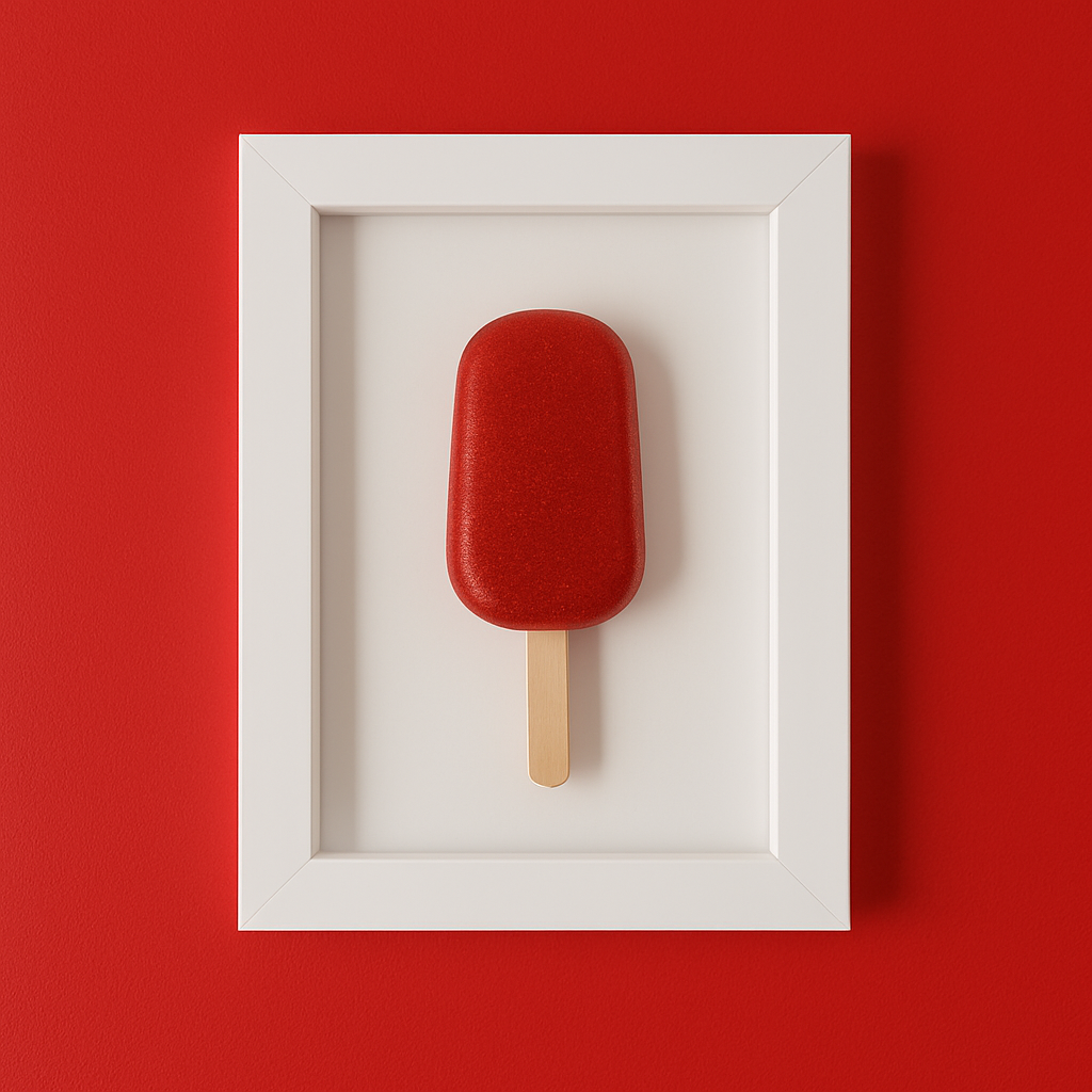 Kırmızı Reçine El Yapımı Popsicle – Modern Duvar Dekoru- 10x15 cm