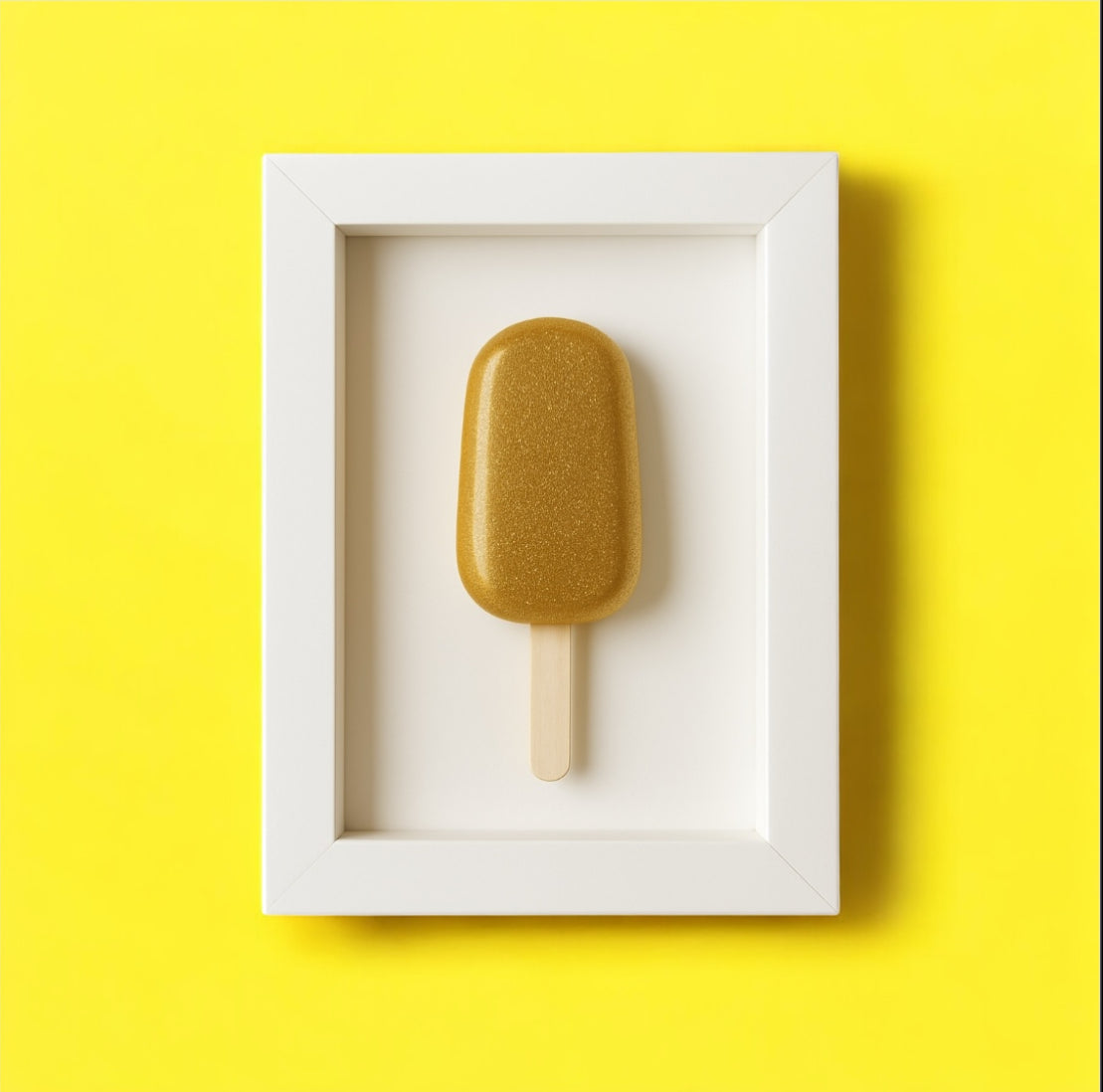 Altın Rengi Reçine El Yapımı Popsicle – Modern Duvar Dekoru- 10x15 cm