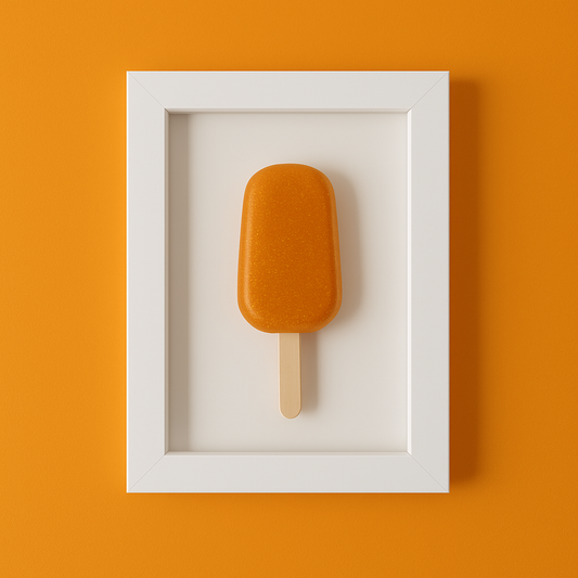 El Yapımı Turuncu Dondurma Dekoratif Tablo - 10x15 cm