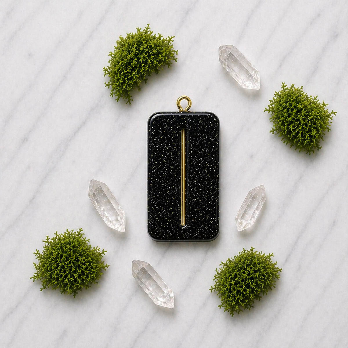 Isa rune handmade resin pendant, product view 4