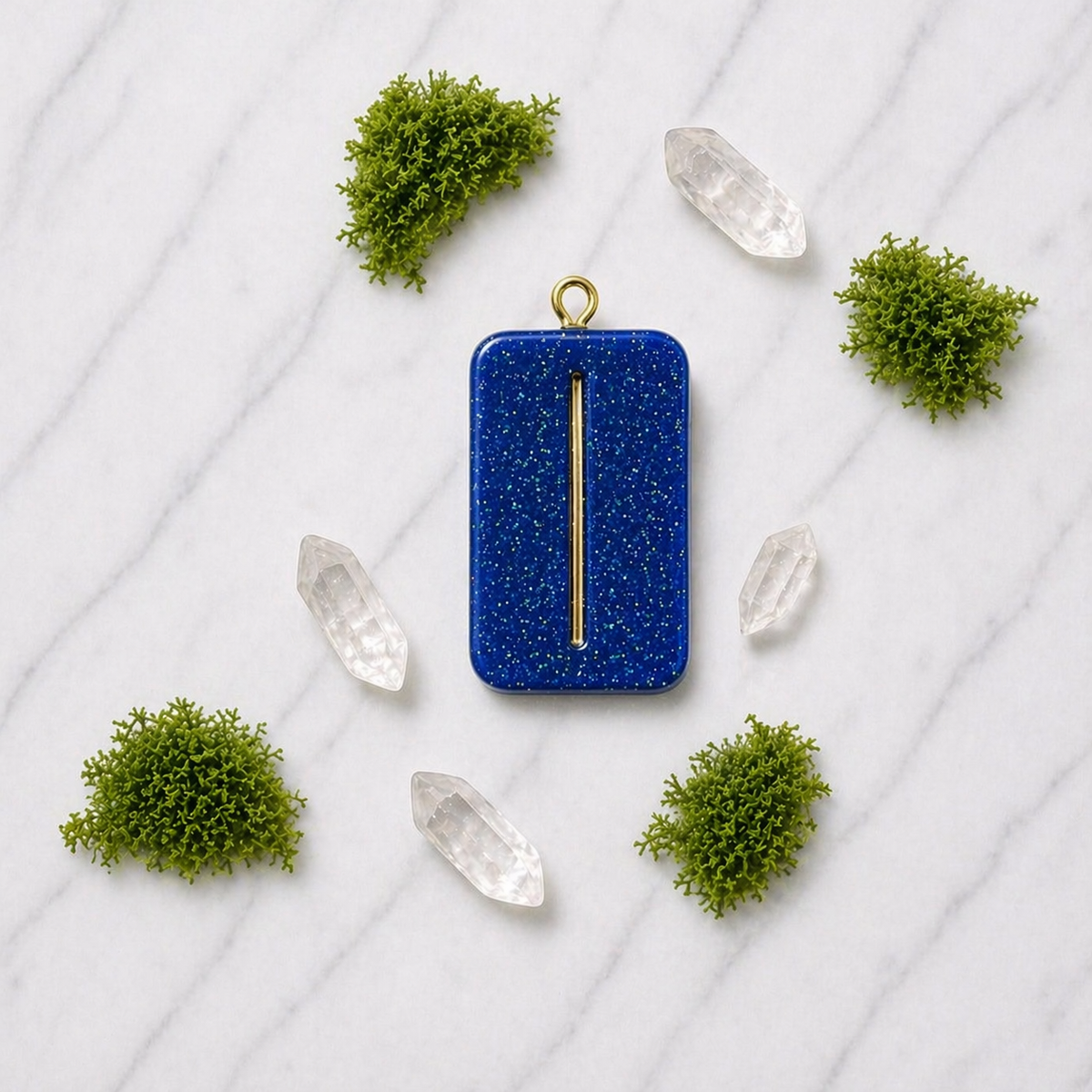 Isa rune handmade resin pendant, product view 1
