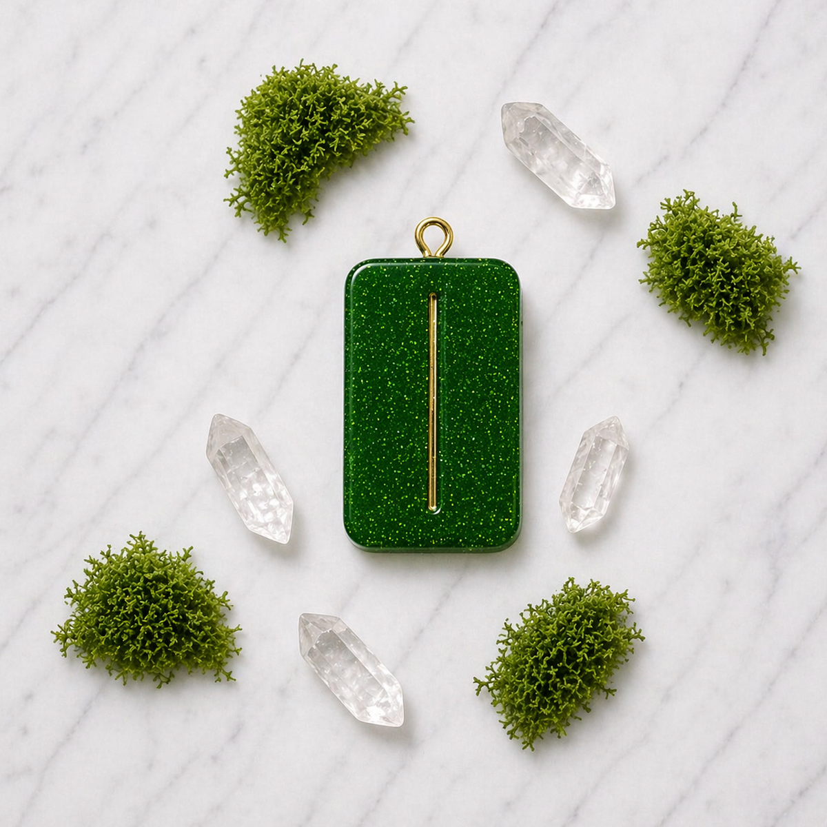 Isa rune handmade resin pendant, product view 2