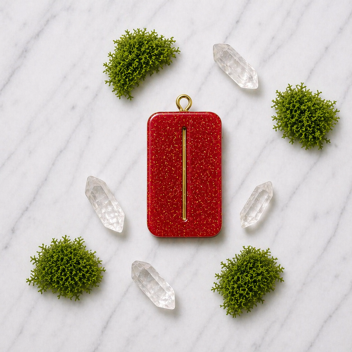 Isa rune handmade resin pendant, product view 3