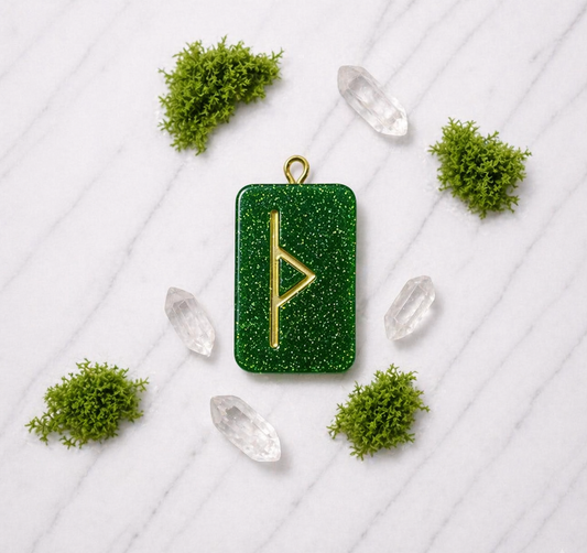 Thurisaz rune handmade resin pendant, product view 1