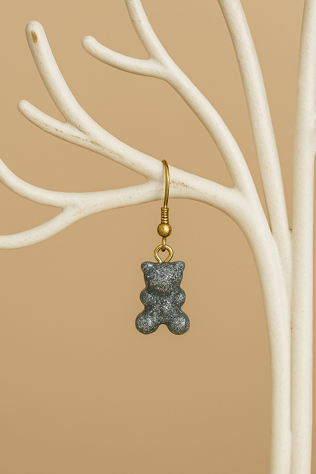 El Yapımı Reçine Ayıcık Küpe - Renkli Jelibon Figürlü Kadın Takı Seti